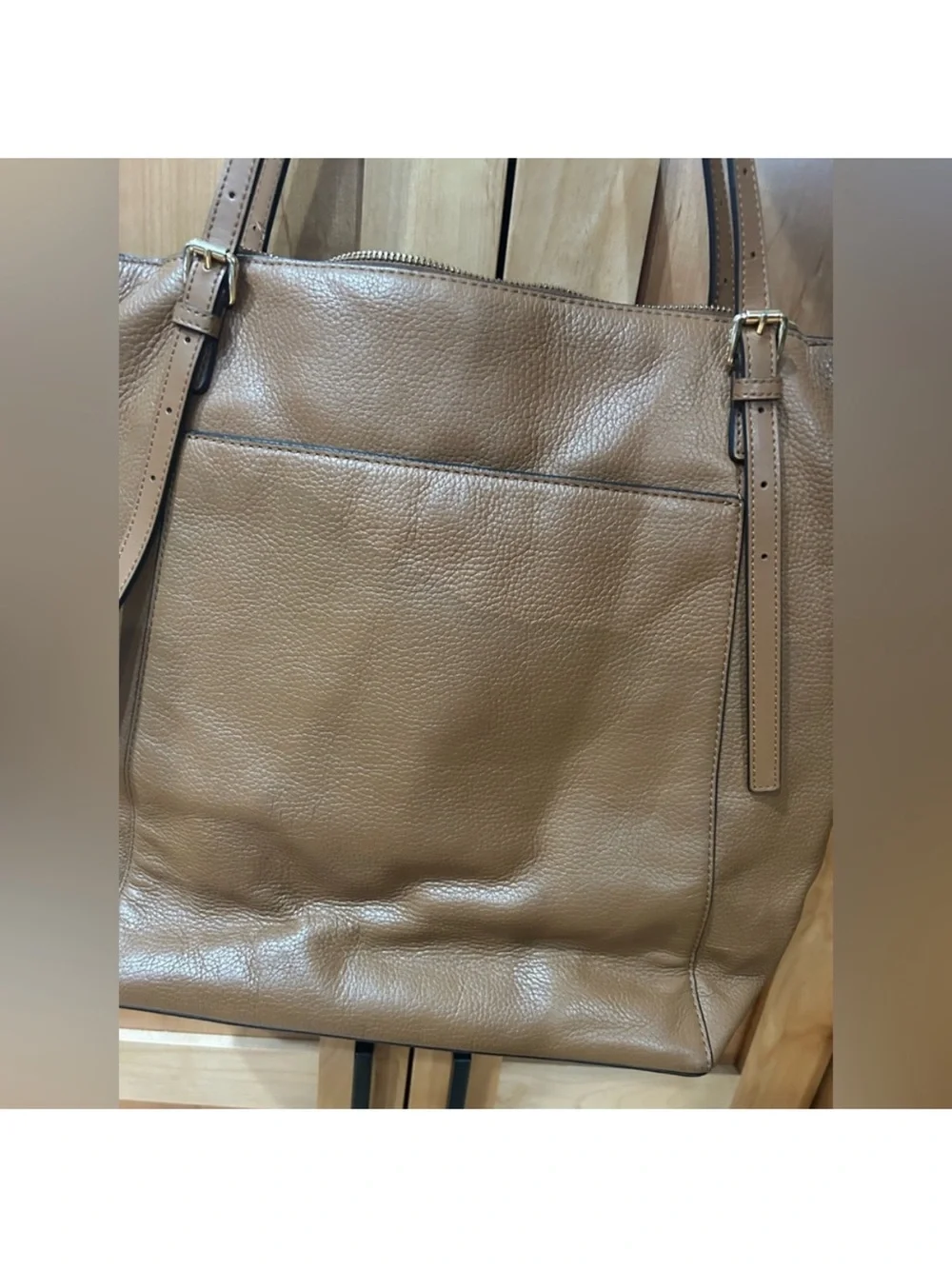 Michael Kors Megan large pebble leather Tan light brown neutral Tote bag - Picture 4 of 9
